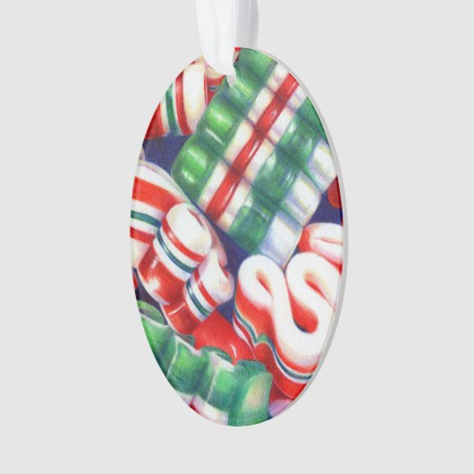RIBBON CANDY Acrylic Oval Ornament (Vorderseite)