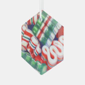 RIBBON CANDY Glas Hexagon Ornament (Vorderseite Links)