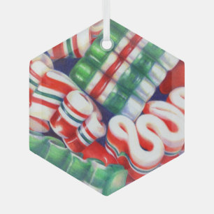RIBBON CANDY Glas Hexagon Ornament Ornament Aus Glas