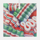 RIBBON CANDY Glas Square Ornament (Vorderseite)