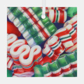 RIBBON CANDY Glas Square Ornament (Rückseite)