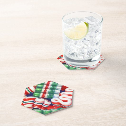 RIBBON CANDY Hexagon Paper Untersetzer (Vor Ort)