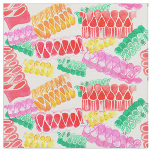Ribbon Candy Holiday Süßigkeiten Wasserfarbe Stoff