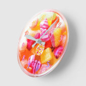Ribbon candy jar cute colorful sweets runde wanduhr (Winkel)