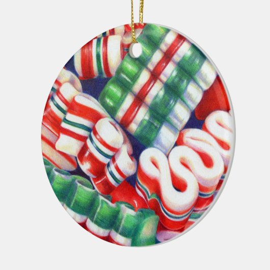 RIBBON CANDY Keramik Circle Ornament (Links)
