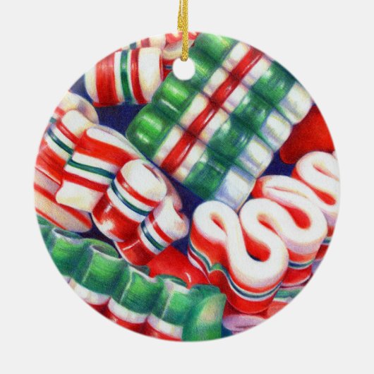 RIBBON CANDY Keramik Circle Ornament (Hinten)