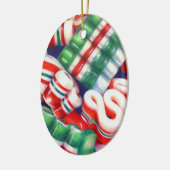 RIBBON CANDY Keramik Oval Ornament (Links)