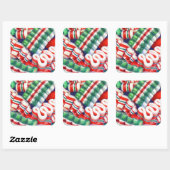 RIBBON CANDY Large Square Stickers (Blatt)