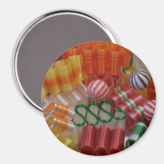 Ribbon Candy Magnet (rund) (Vorderseite/Rückseite)