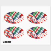 RIBBON CANDY Oval Stickers (Blatt)