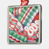 RIBBON CANDY Premium Square Ornament Aus Metall (Links)