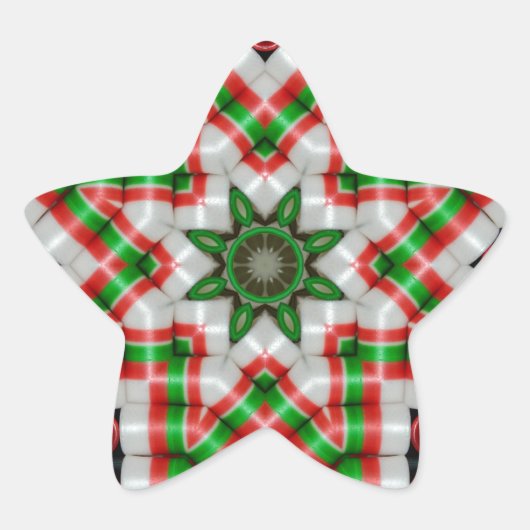 Ribbon Candy Quilt Star Dec 2012 Stern-Aufkleber (Vorderseite)
