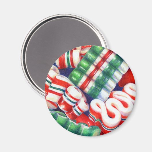 RIBBON CANDY Round Magnet (Vorderseite/Rückseite)