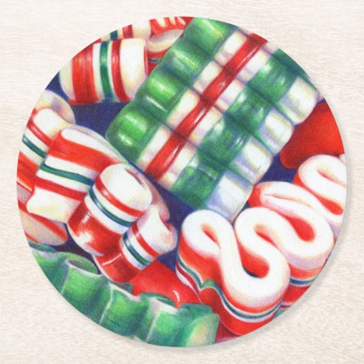 RIBBON CANDY Round Paper Untersetzer (Vorderseite)