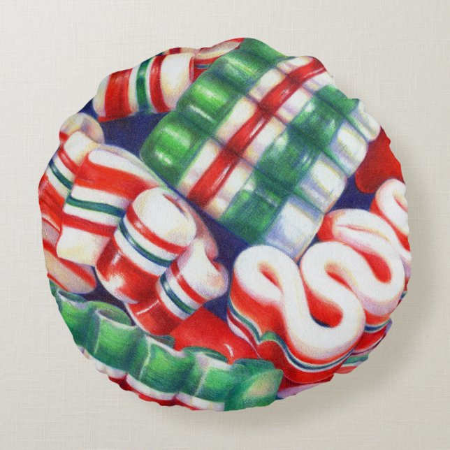 RIBBON CANDY Round Pillow Rundes Kissen (Rückseite)