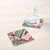 RIBBON CANDY Scalloped Square Paper Untersetzer (Vor Ort)