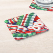 RIBBON CANDY Scalloped Square Paper Untersetzer (angewinkelt)