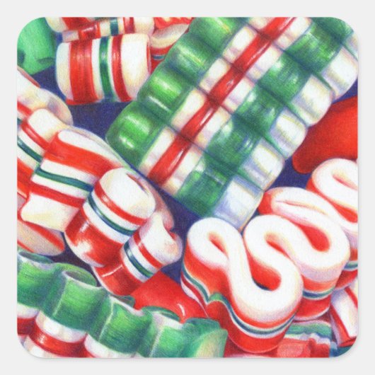 RIBBON CANDY Small Square Stickers (Vorderseite)
