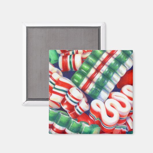 RIBBON CANDY Square Magnet (Vorderseite/Rückseite)