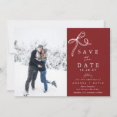 Ribbon Christmas Save The Date Card (Vorderseite)