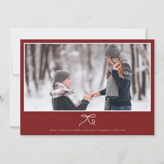 Ribbon Christmas Save The Date Card (Rückseite)