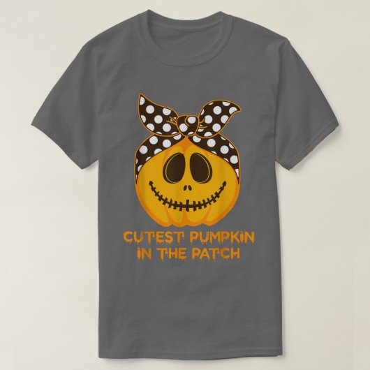 Ribbon Cutest Pumpkin In The Patch Costume Spooky  T-Shirt (Design vorne)