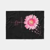 Ribbon Daisy Faith - Brustkrebs-Bewusstseinsmonat Fleecedecke (Vorderseite (Horizontal))