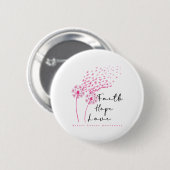 Ribbon Dandelion Faith Hope Liebe Brustkrebs Button (Vorne & Hinten)