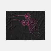 Ribbon Dandelion Faith Hope Liebe Brustkrebs Fleecedecke (Vorderseite (Horizontal))