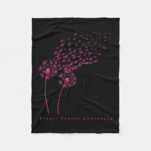 Ribbon Dandelion Faith Hope Liebe Brustkrebs Fleecedecke
