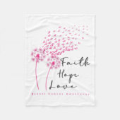 Ribbon Dandelion Faith Hope Liebe Brustkrebs Fleecedecke (Vorderseite)