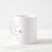 Ribbon Dandelion Faith Hope Liebe Brustkrebs Kaffeetasse (Vorderseite Links)
