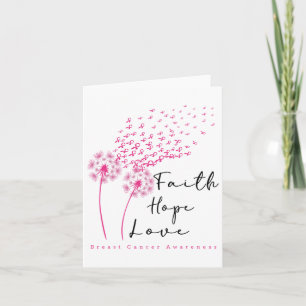 Ribbon Dandelion Faith Hope Liebe Brustkrebs Karte