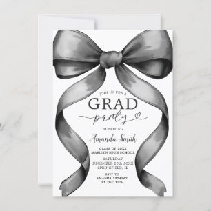 Ribbon der Minimalistischen Black Bow Graduation P Einladung