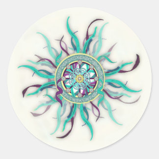 Ribbon Dharma Wheel Mandala Sticker