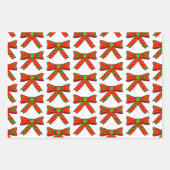 Ribbon Dog Paw Prints In Red and Green Christmas Geschenkpapier Set (Vorderseite 3)