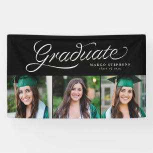Ribbon Drehbuch-Absolvent trendy drei Foto grad Banner