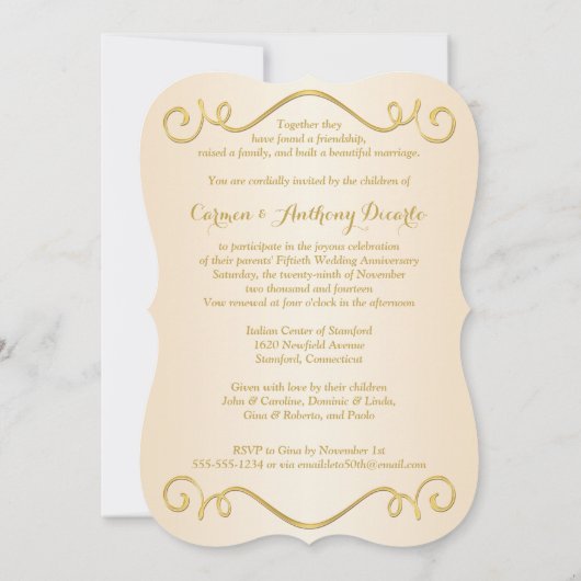 RIBBON-Einladung zum 50-jährigen Jubiläum Einladung (Rückseite)