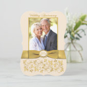 RIBBON-Einladung zum 50-jährigen Jubiläum Einladung (Stehend Vorderseite)