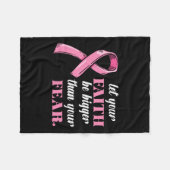 Ribbon Faith Breast Cancer Awareness Fear Warrior Fleecedecke (Vorderseite (Horizontal))