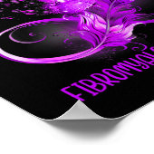 Ribbon Feather Fibromyalgie Bewusstsein Poster (Ecke)