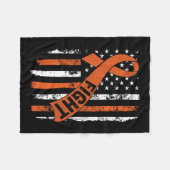 "Ribbon Fight American Flag Leukemia Awareness" 1 Fleecedecke (Vorderseite (Horizontal))
