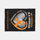 Ribbon Frau Warrior Cousin Multiple Sklerose Aware Fleecedecke (Vorderseite (Horizontal))