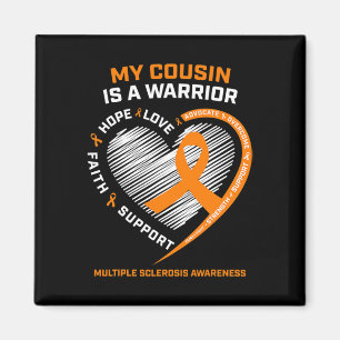 Ribbon Frau Warrior Cousin Multiple Sklerose Aware Magnet