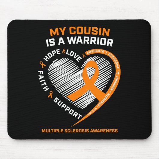 Ribbon Frau Warrior Cousin Multiple Sklerose Aware Mousepad (Vorne)