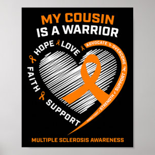 Ribbon Frau Warrior Cousin Multiple Sklerose Aware Poster