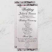 Ribbon & Glitzer auf Pearl - Burgund Wedding Programm (Vorne/Hinten)