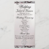 Ribbon & Glitzer auf Pearl - Burgund Wedding Programm (Vorderseite)