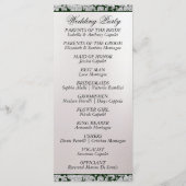 Ribbon & Glitzer auf Pearl - SmaragdWedding Programm (Rückseite)