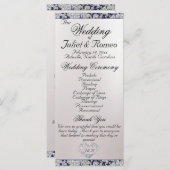 Ribbon & Glitzer auf Perl - Blue Wedding Programm (Vorne/Hinten)